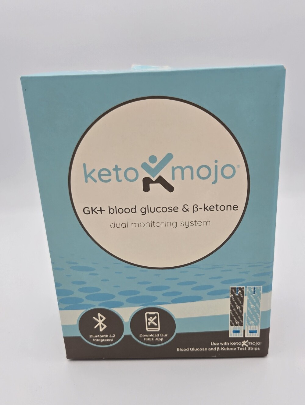 KetoMojo GK+ Glucose & Ketone Meter Kit with Case + Expired Strips
